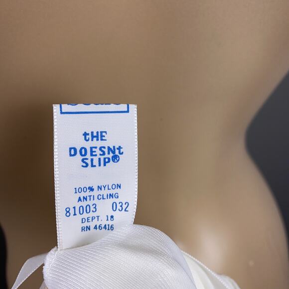 Vintage NEW NWOT Sears The Doesn't Slip Full Slip Nylon White 32 Short White - Picture 9 of 9